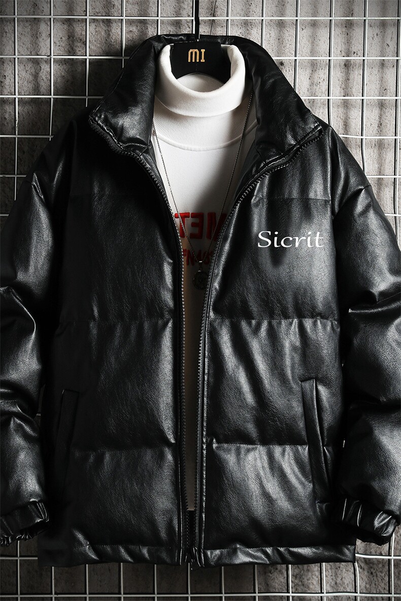 PM51098-P120立领pu皮棉衣男大码面包服男棉服男棉袄男,男装棉衣,电商A040A