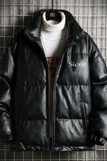 PM51098-P120立领pu皮棉衣男大码面包服男棉服男棉袄男，男装棉衣，电商A040A