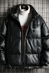 PM51098-P120 立领pu皮棉衣男大码面包服男棉服男棉袄男图片