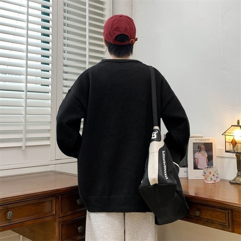 83931-P50秋冬新款休闲毛衣男长袖针织衫港风宽松毛衣打底衫,男装针织衫/毛衣,电商D310B
