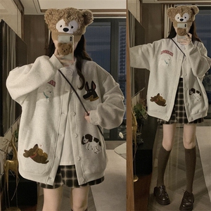 A523-P72 可露丽风春季新款宽松百搭学生字母休闲棒球服外套图片
