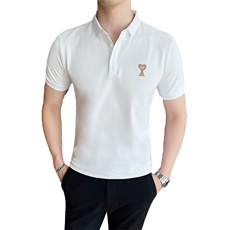 2024夏季新款英伦风高品质修身刺绣POLO衫冰丝短袖T恤男D251-p48，男装T恤，电商D303