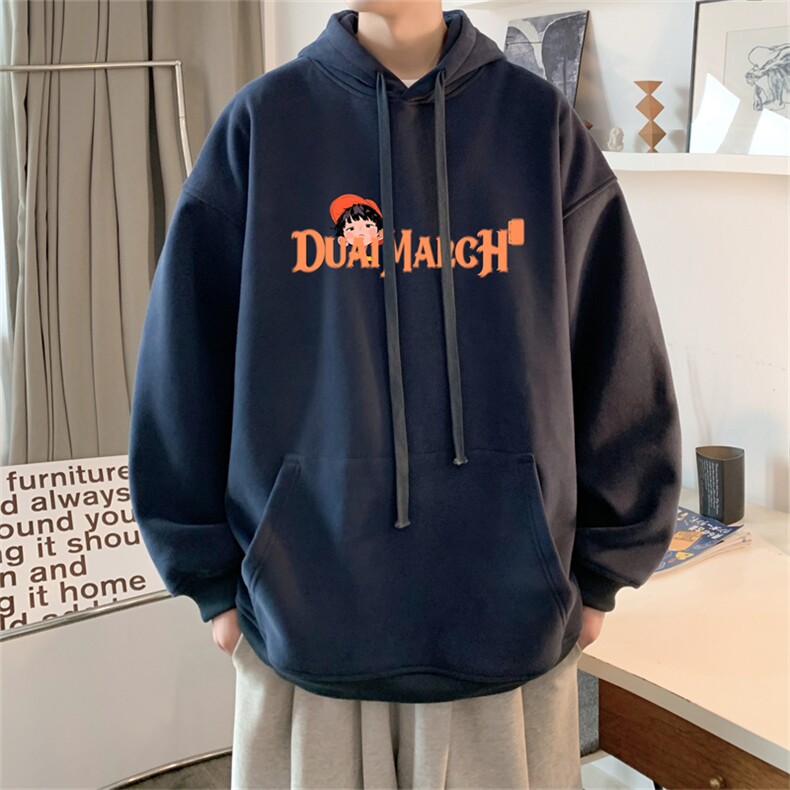 抖音品质 秋季320G华棉男士连帽大码印花卫衣WYH2473-P45控68图片