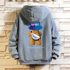 牛仔外套加厚加绒衣男羊羔毛服男砖墙NM53288-P140，男装棉衣，电商A040A