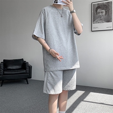 现货TZ776-特P50控88曼巴棉圆领大码短袖短裤T恤运动套装，男装牛仔裤，电商A059