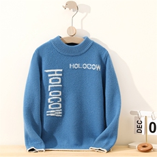 新款厚字母印花半高，童装儿童羊毛衫，冰晶童装