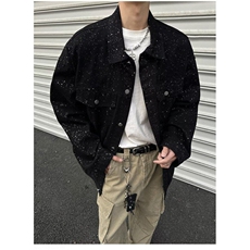 新款美式高街满天星牛仔外套男夹克3570-P80，男装夹克，星座1109-3