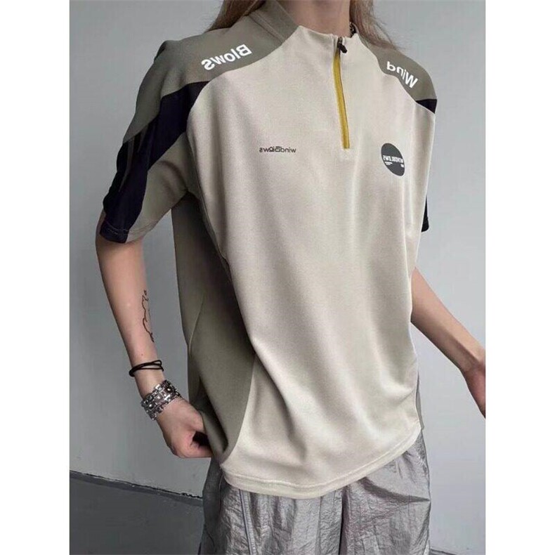 美式凉感球衣风t恤男夏季半拉链训练服短袖polo衫半袖LT75133-P38,男装T恤,星座1008