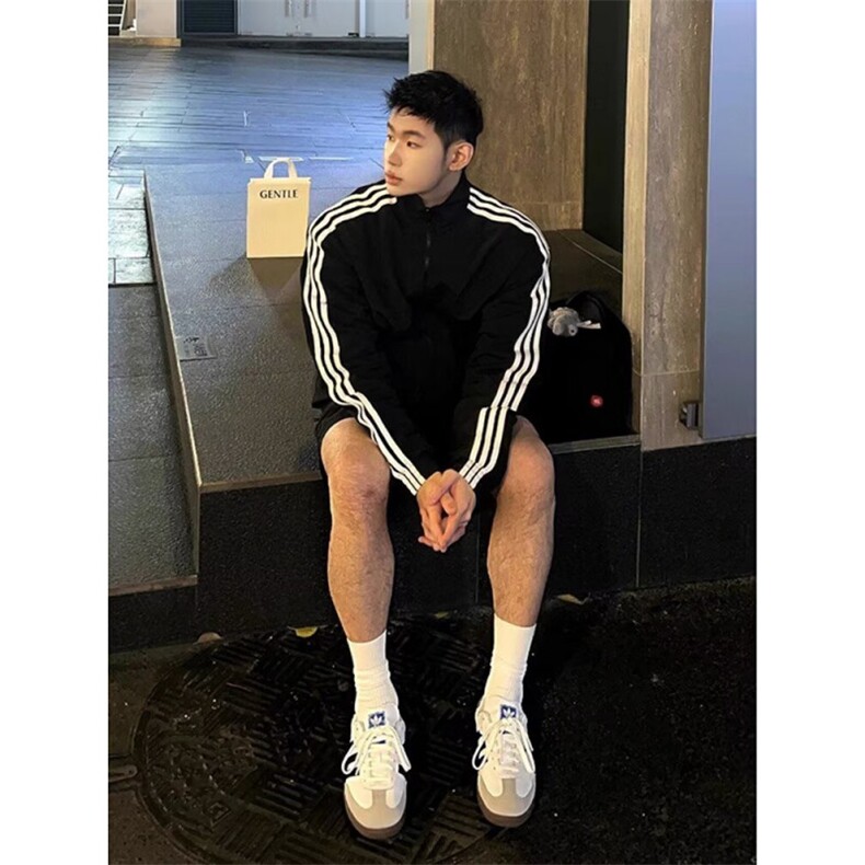 W10660-P55网图现货新款立领三条杠冲锋衣外套棒球服,男装夹克,星座1608