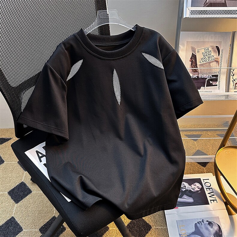美式圆领短袖男宽松设计感痞帅T恤夏季慵懒风上衣服潮T5860-P58,男装T恤,星座308B-1