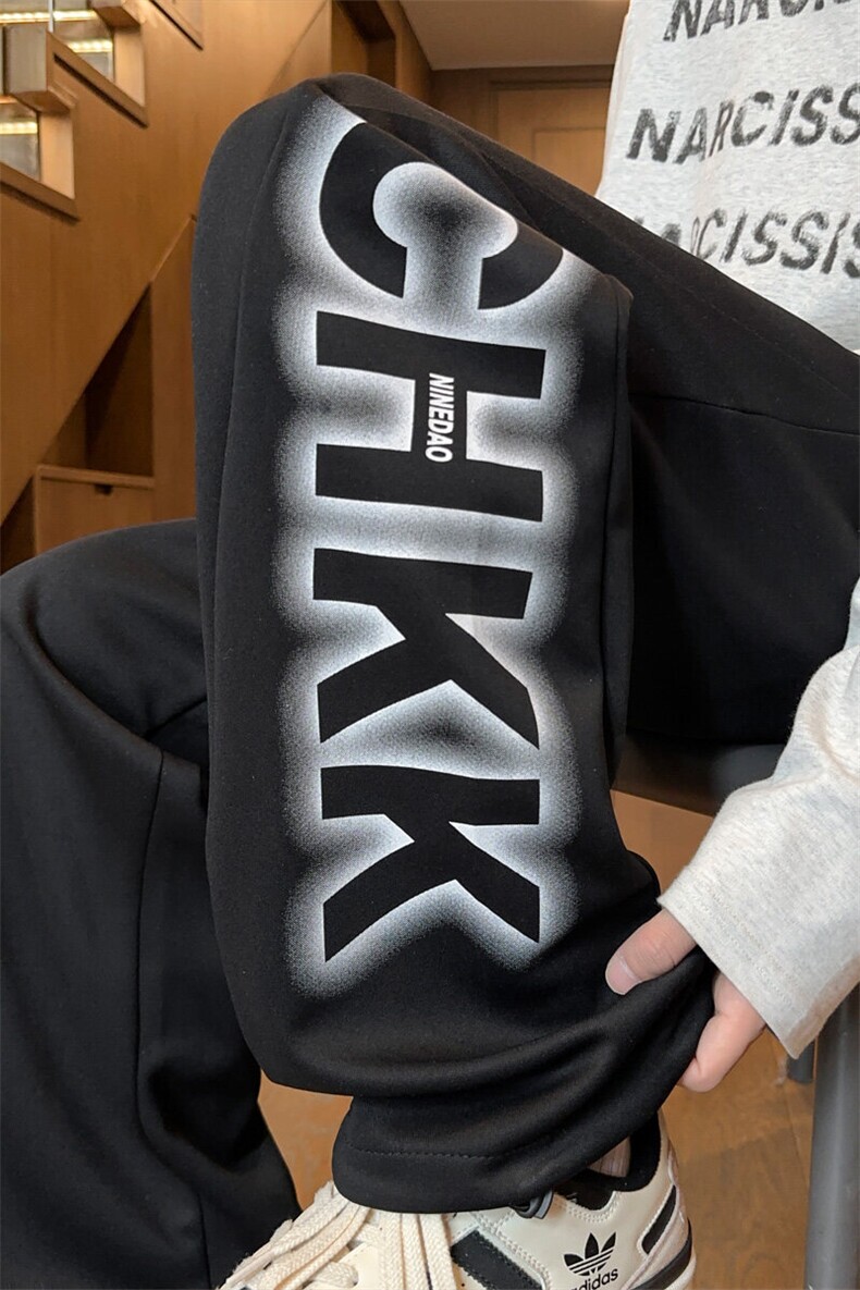 ！2025秋冬新款男士百搭卫裤学生直筒裤WK2056特P38加绒48,男装休闲裤,电商B220