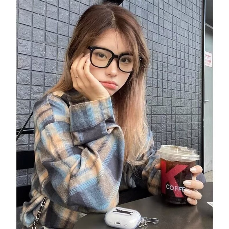 【006】春装新款撞色宽松格子衬衣女外搭外套衬衫A079-CS364-P29,男装衬衫,电商A079