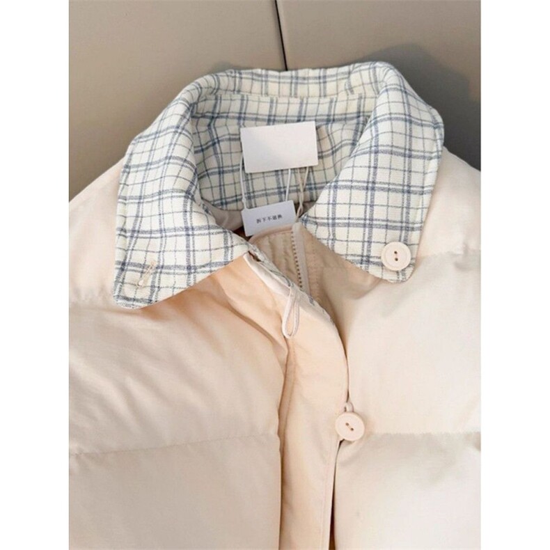 1506-1/M78801/P89冬季新款粉色复古格纹接翻领棉服外套男女情侣,男装棉衣,星座1506-1
