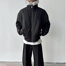 美式复古宽松座山雕毛领棉服外套男冬季加厚夹克棉衣M90888-P125，男装夹克，星座1008