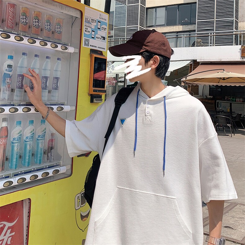 特P38控68华夫格冰丝连帽短袖男夏季外套中性宽松LM01,女装短外套,电商B370