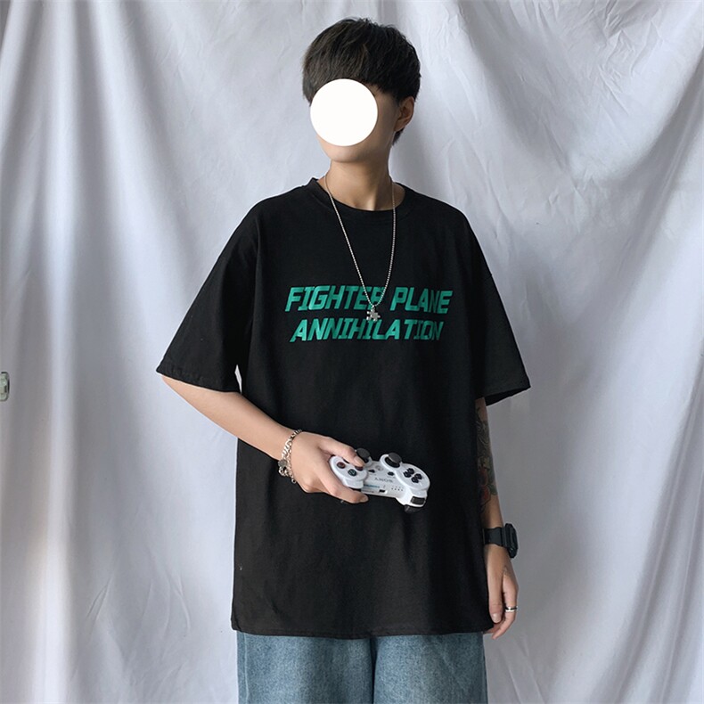 2021图案已注册港风日系中性休闲情侣大码风短袖T恤794P25,男装T恤,星座227-7