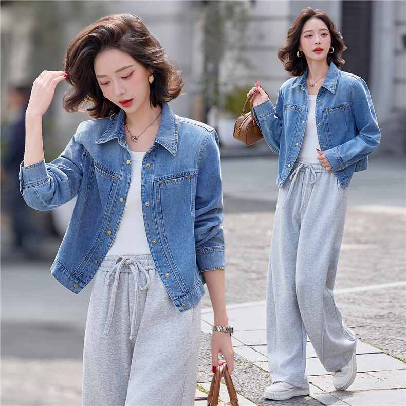 2026春新款复古洗水百搭小个子短款牛仔外套，女装短外套，瑶迪依秀