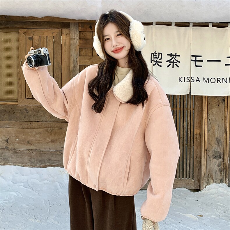 新款粉色皮毛一体外套2C122-5136-P195-K288,女装棉衣/棉服,2C122