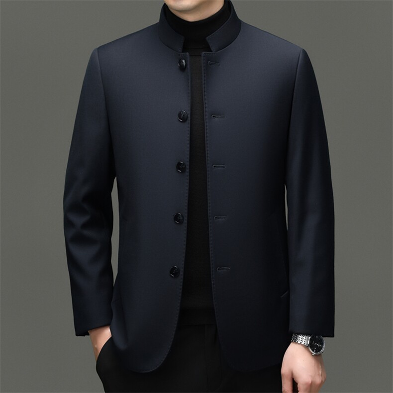 HM8099秋冬新款男士白鸭绒羽绒服中年商务休闲翻领单排扣保暖夹克,男装羽绒服,电商B360A（原721A）