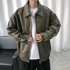 现货主推高质量皮衣外套男宽松皮夹克机车服A026P95加绒P105，男装夹克，电商A351