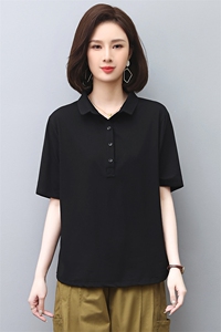 短袖T恤女夏季妈妈装2025年新款时尚休闲洋气翻袖polo衫运动上衣图片