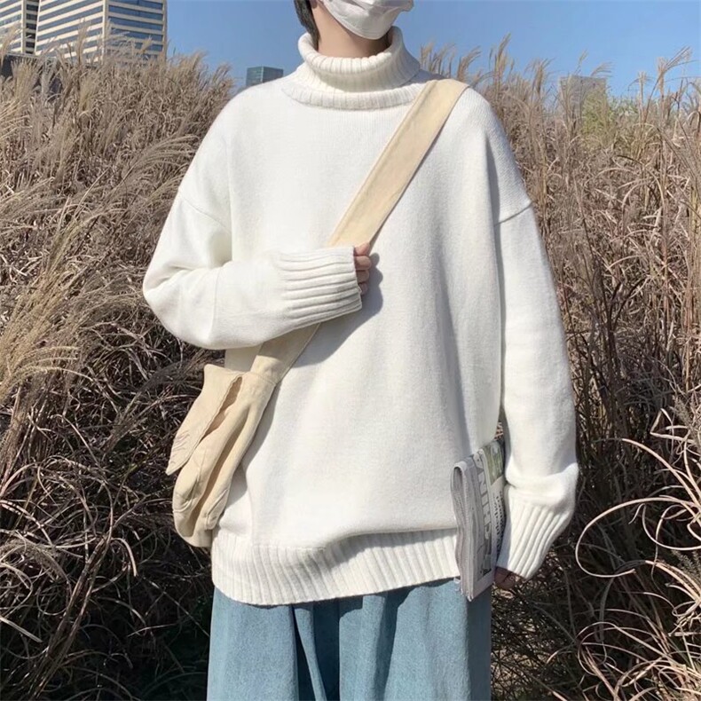 高领毛衣男女情侣秋冬季宽松针织衫日系复古慵懒打底衫M8088-p40,男装针织衫/毛衣,星座1008