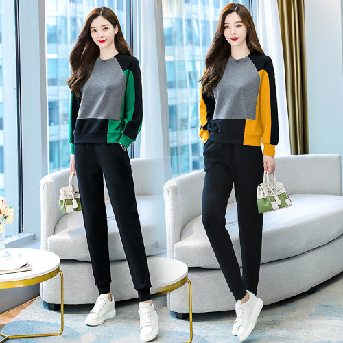 广州十三行卫衣套装女2024秋季新款休闲时髦小熊刺绣长袖两件套图片