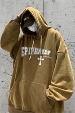 男装做旧加厚连帽卫衣23秋冬十字架印花男生外套XZ514-2-6677-P78，女装短外套，星座514-2(原B239)