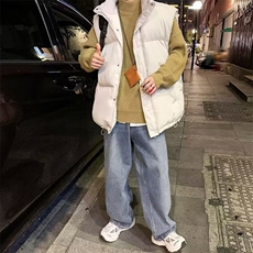 现货5W件冬季三防硬挺boxy短款立领棉衣马夹外套加厚马甲保暖棉服，男装棉衣，电商A486-1