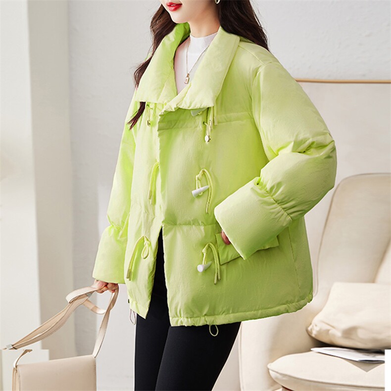 现货羽绒服女连帽新款短款小个子面包服时尚宽松休闲保暖轻暖外套,女装羽绒服,贵人树