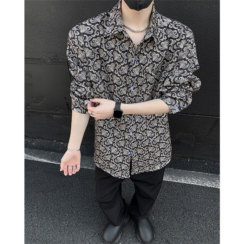 美式高街潮流衬衫潮牌宽松休闲上衣A086-CS2211-P38,男装衬衫,电商基地A086
