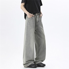 xz905-Z097#-特P-38美式高街宽松阔腿牛仔裤，男装牛仔裤，星座905