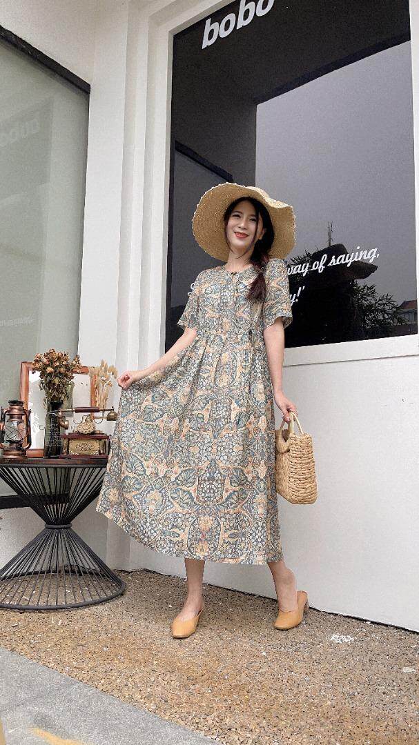 纯苎连衣裙，女装连衣裙，川哲