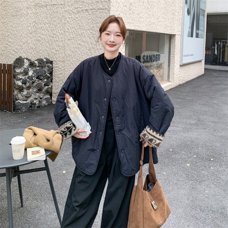 两面穿羊羔毛中长款外套女2025秋冬季新款宽松显瘦加厚慵懒风上衣,女装毛呢外套,2C095