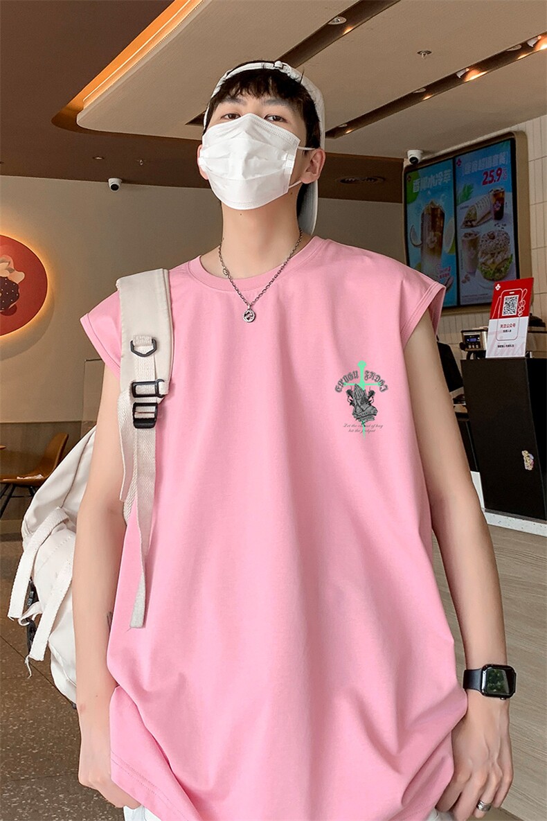 已注册抖音直播得物品质纯棉250克重磅男无袖背心T恤T573P28控39,男装背心/马甲,电商C408(原B339-1)