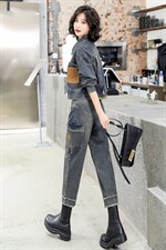 时尚休闲牛仔套装女2023春季新款两件套女，女装套装/套裙，橙子家