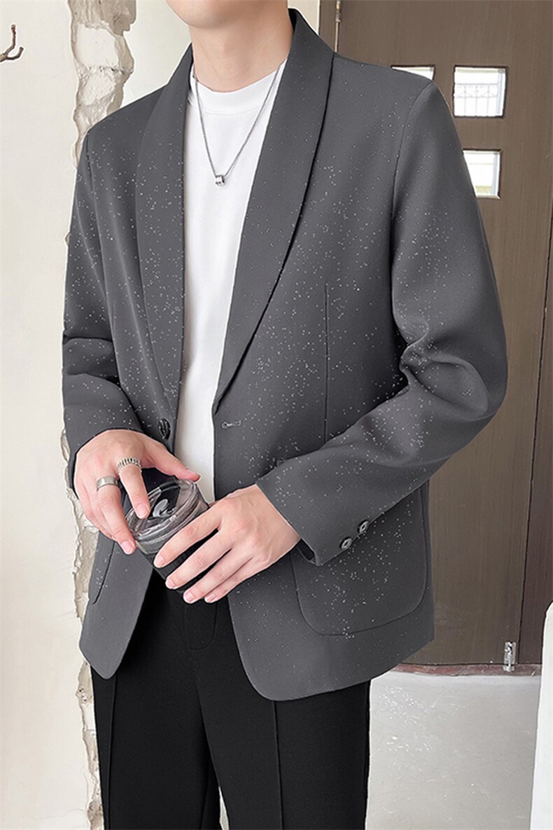 轻熟风~秋季微阔满天星垫肩休闲西装外套K620/P100,男装西服套装,电商B331