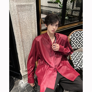 现货！25夏轻奢华男士设计感飘带亮光丝滑衬衫CS124-P88图片
