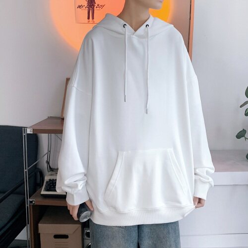 春秋连帽套头卫衣男港风中性大码宽松纯色光板1016-1 WYM000 P28图片