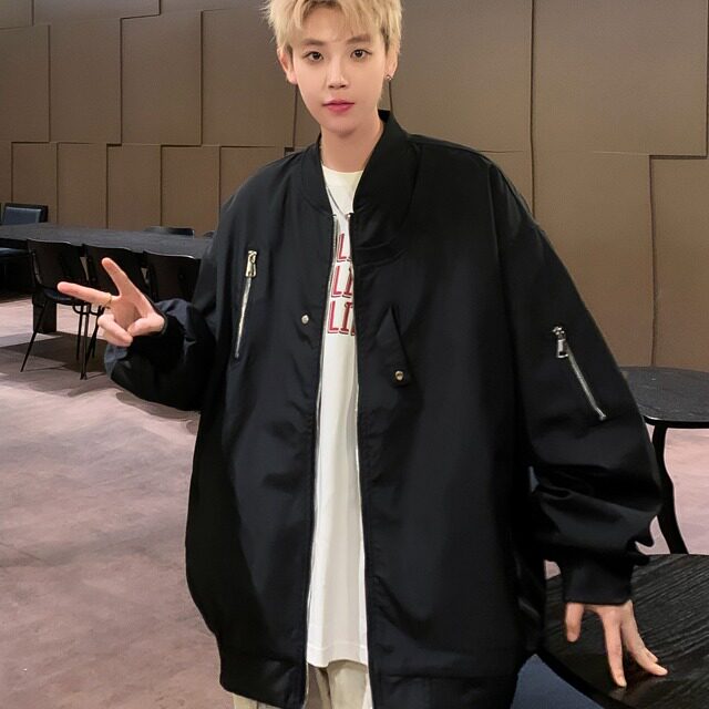 HY9275-P60美式复古外套夹克街头潮牌宽松条纹设计感棒球服上衣,男装夹克,电商C233