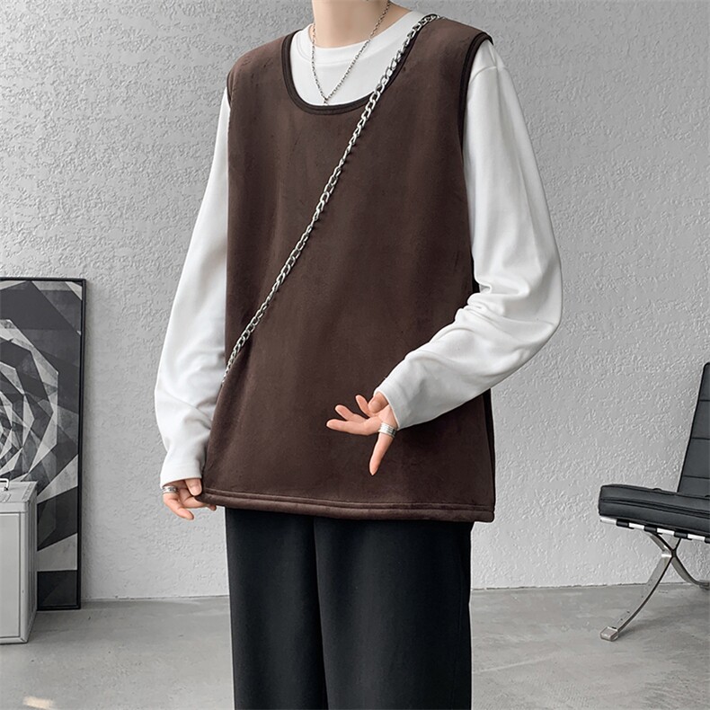 8XL-M德绒羊羔绒背心男加绒加厚保暖内搭坎肩马甲打底衫BR001P30,男装背心/马甲,电商B312