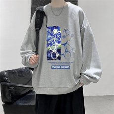 华夫格卫衣圆领卫衣男大码长袖t恤男外套HW76290-P30，男装卫衣，电商A040