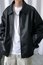 现货主推高质量皮衣外套男宽松皮夹克机车服A026P95加绒P105，男装皮衣，电商A351