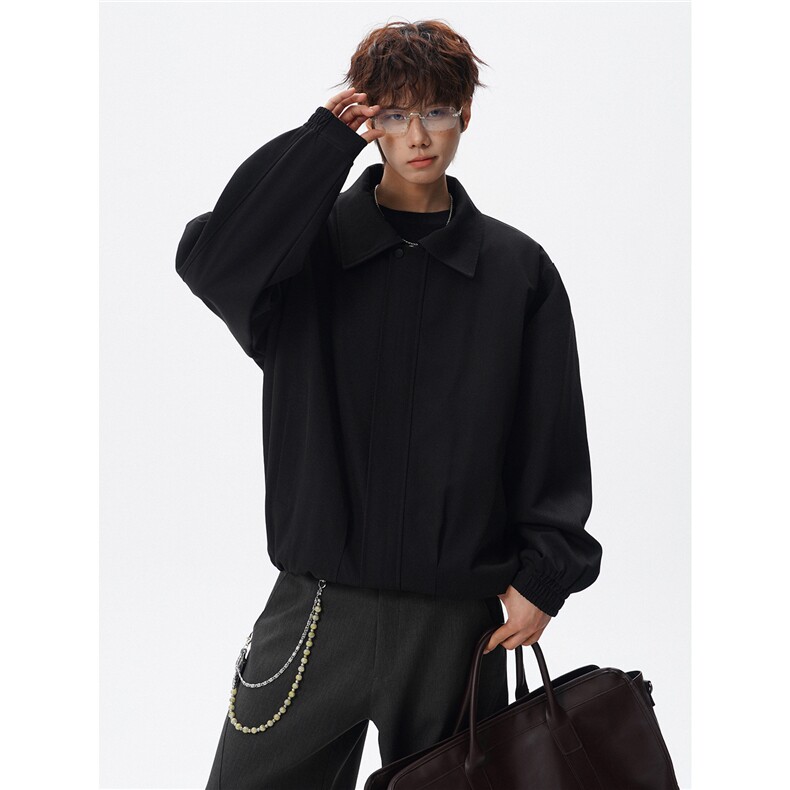 春秋季美式复古哈灵顿行政夹克衫大码翻领廓形西装外套LJ901特P80，男装夹克，电商B215