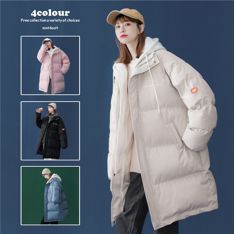 备战双十一中性风中长款棉服假两件情侣棉衣女G910P158女类,男装棉衣,电商A339