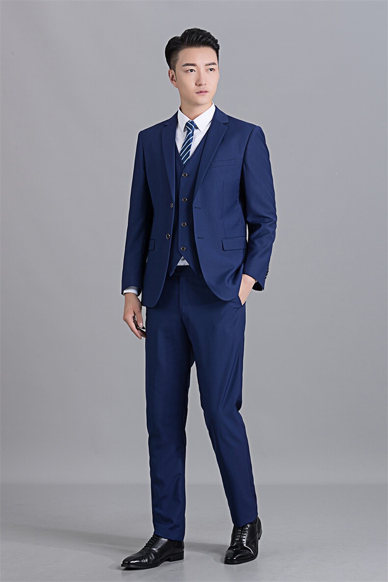 87881-3秋季新款男士西服三件套套装西装修身商务休闲P220,男装西服套装,电商B360