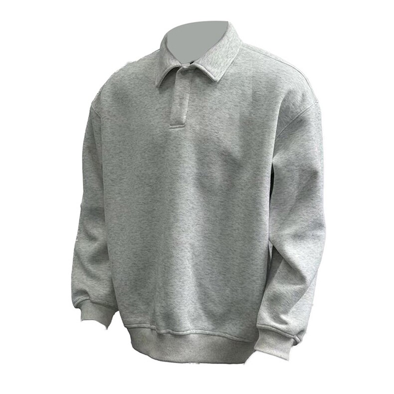 抖音得物高品质二开25秋冬美式高街结构设计POLO翻领卫衣外套W77,男装卫衣,电商A486-1