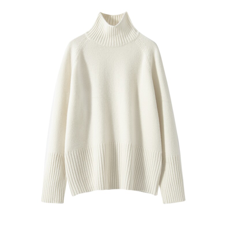 2025春秋新款羊绒衫女100纯山羊绒高领长袖羊绒毛衣套头加厚上衣，女装羊绒衫，艾森羊绒