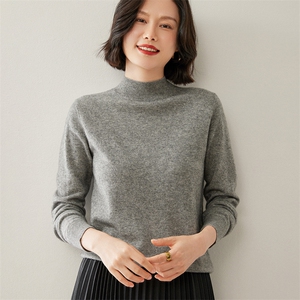 半高领羊绒衫女秋冬新款羊绒毛衣宽松针织衫打底衫北欧轻奢款内搭图片