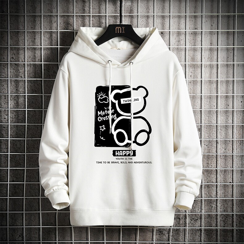 纯棉连帽卫衣男大码运动帽衫宽松薄WY2352-P35加绒款-P40网格,男装卫衣,电商A040A